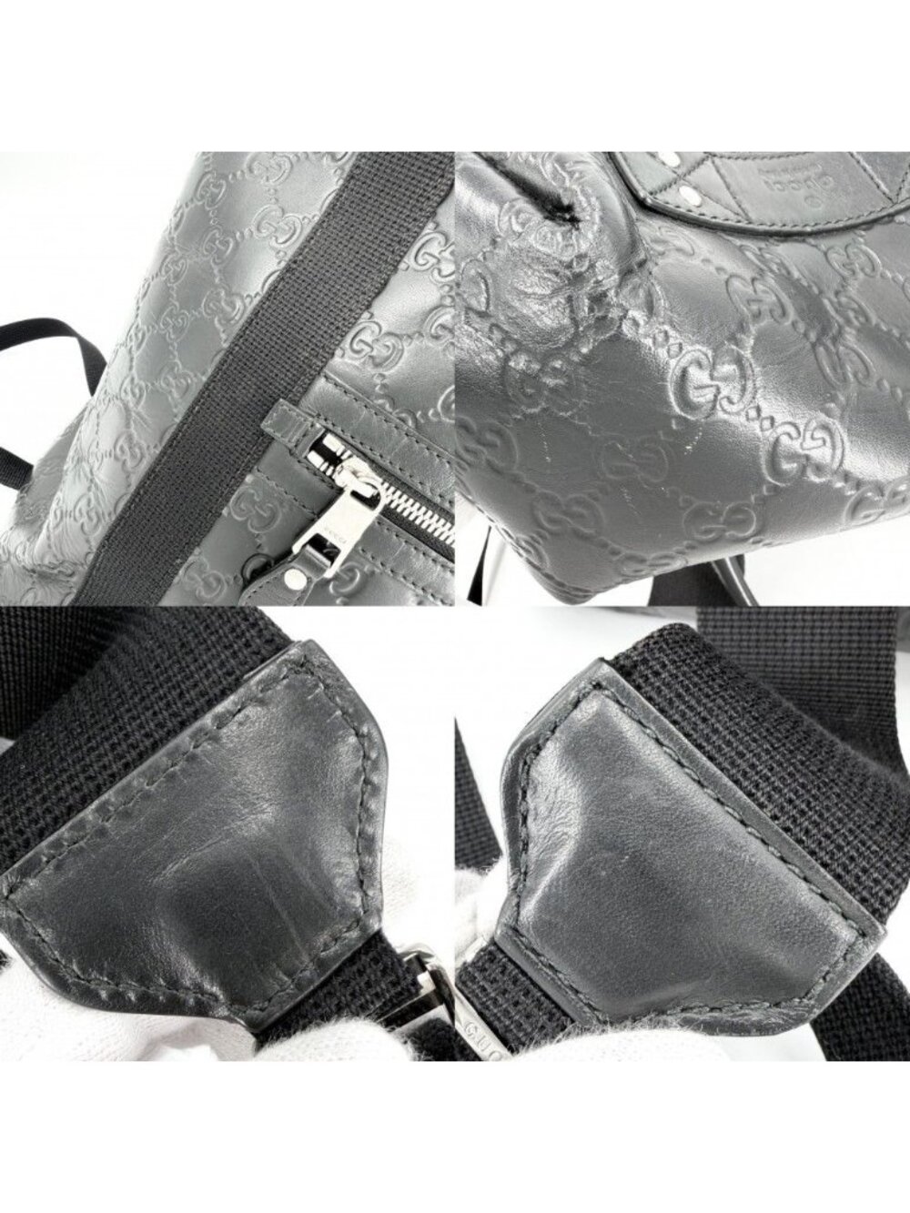 Gucci Backpack Guccissima Black Silver - Picture 6 of 11